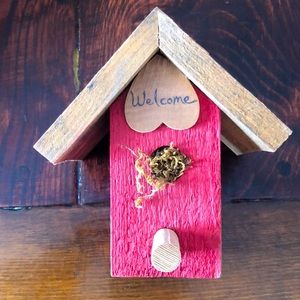 Welcome Wooden Handcrafted Birdhouse Home Decor